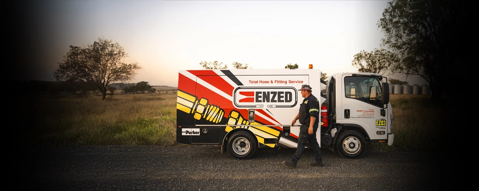 ENZED service truck on a rural property